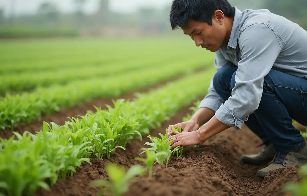 菌ちゃん農法での玉ねぎ定植と生育管理の実際