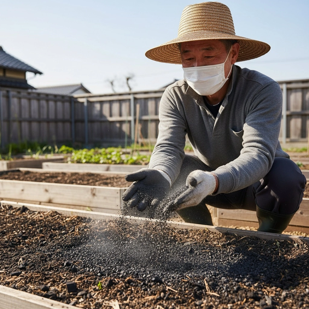 菌ちゃん農法での竹炭の施用方法と最適量