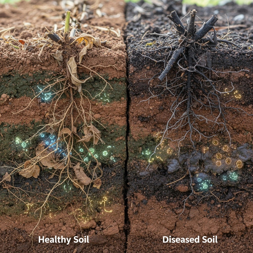 連作障害の原因と菌ちゃん農法が行う土の再生プロセス