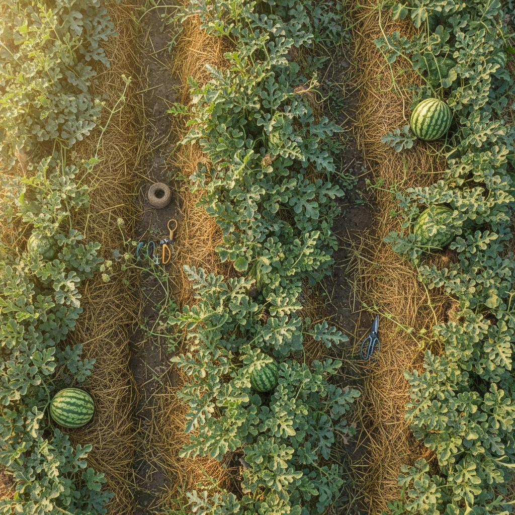 菌ちゃん農法におけるスイカの摘芯・整枝・摘果の実践法