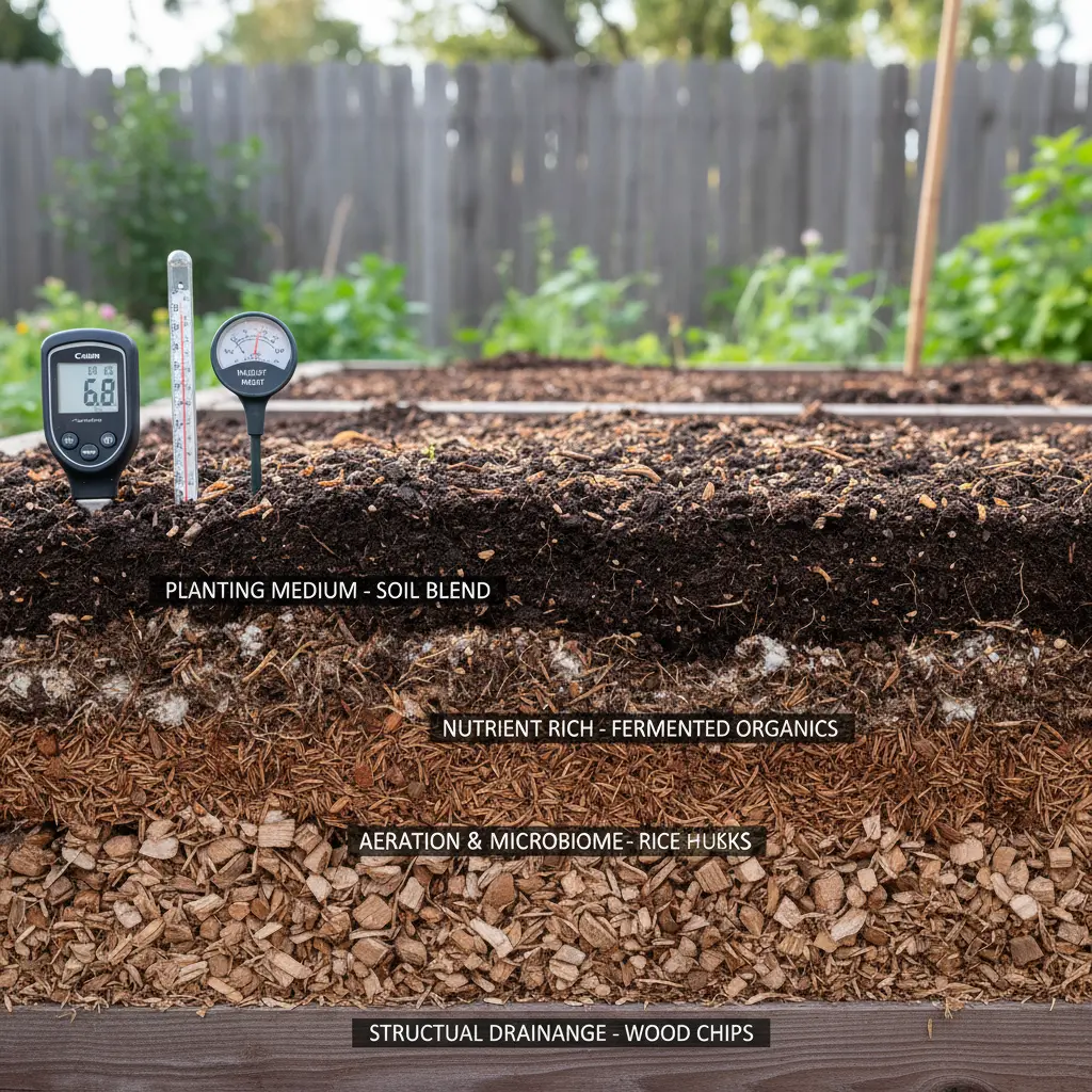 菌ちゃん農法での畝改良と資材調整による適応拡大