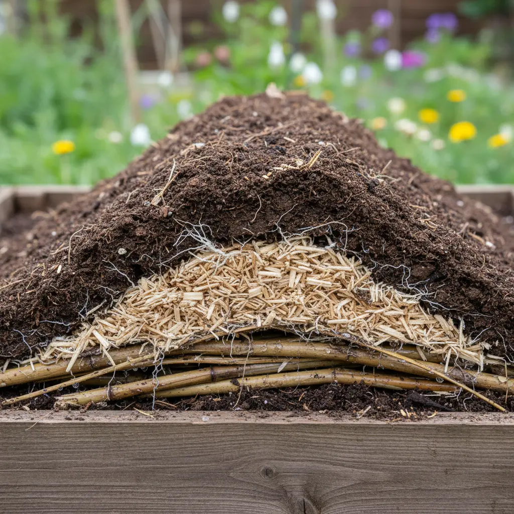 竹チップと竹パウダーを使った畝づくり実践手順