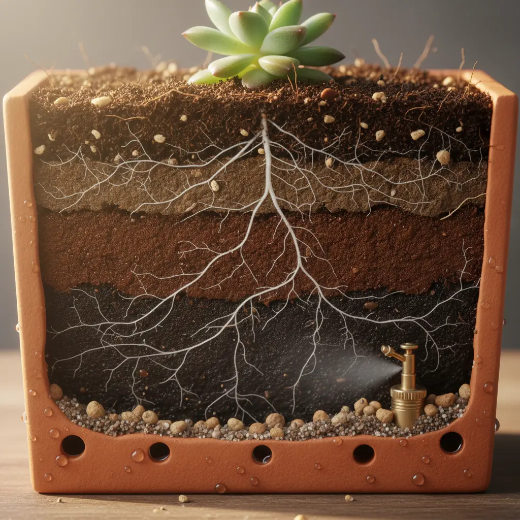 生育段階と根張りを考慮した菌ちゃん農法プランター水やり実践