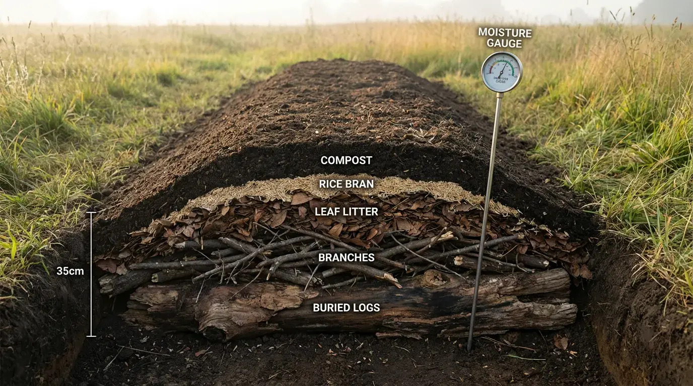 菌ちゃん農法の畝作り基本手順と寝かし期間の管理