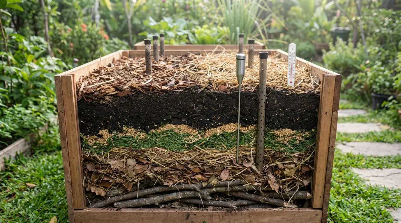 花壇とプランターでの菌ちゃん農法の仕込み手順