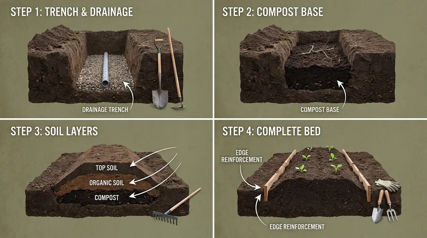 畝立ての具体的手順と積層プロセス